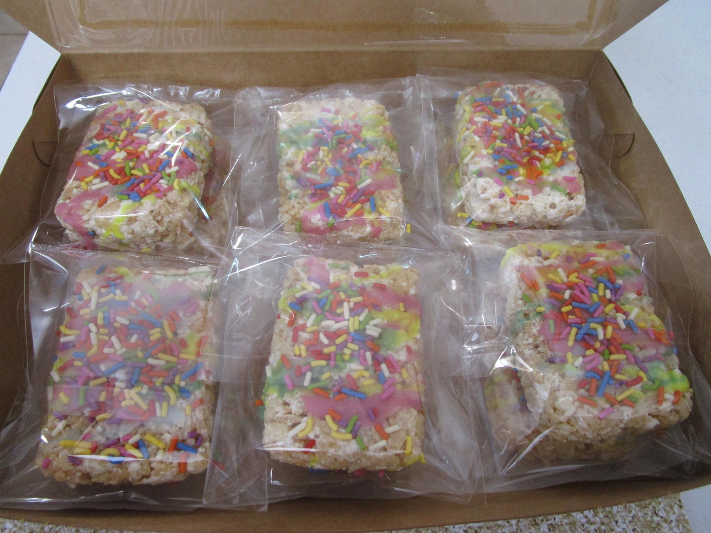 Gluten Free Rice Crispy Treats, Dairy Free, Vegan, Natural Sprinkles, Peanut Free, School Safe snacks, Valentine Exchanges, Easter Basket