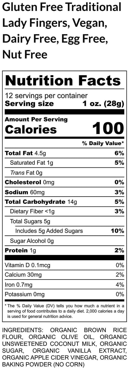 Gluten Free Lady Finger, Dairy Free, Egg Free, Vegan, Biscuit, Savoiardi, Tiramisu Cookie, Italian Dessert, Sugar Free Brunch, Birthday Gift