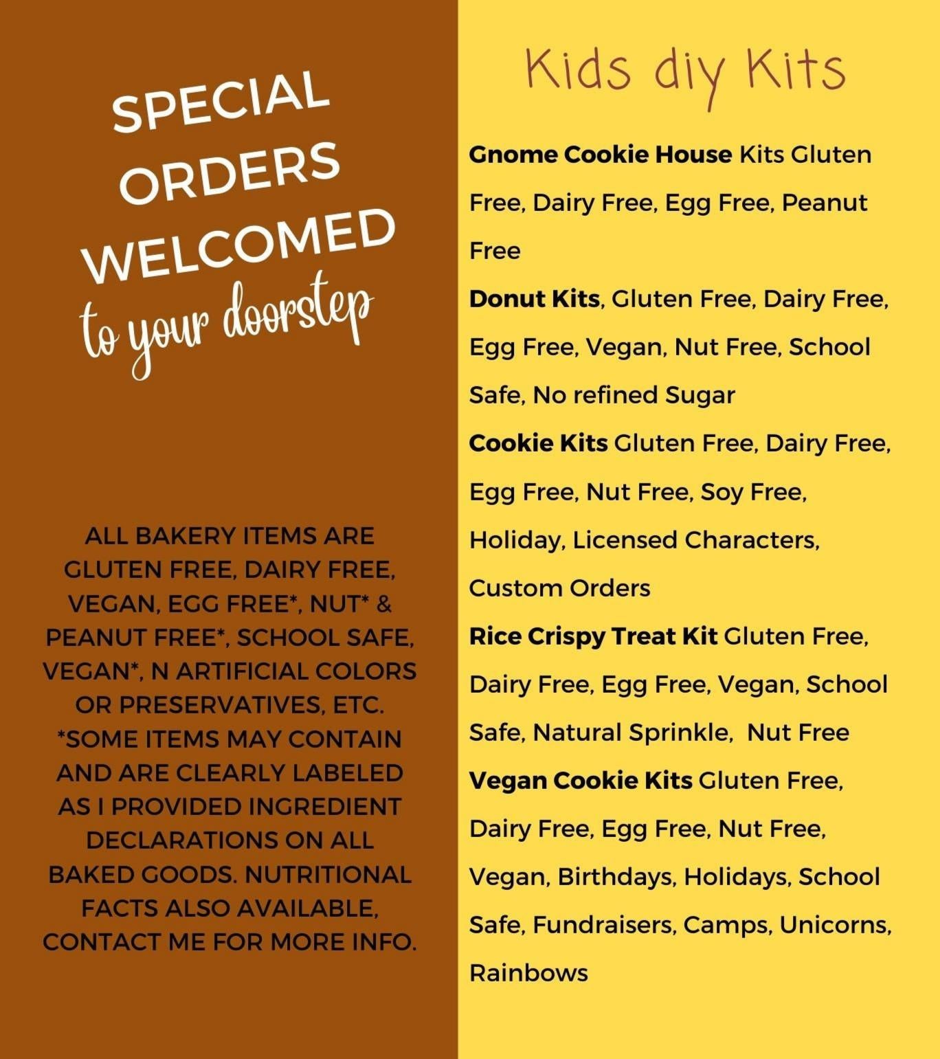 Autism Cookie Kits, Gluten Free, Dairy Free, Vegan, Nut Free, School Fundraiser, Blue Ribbon, Sugar free, Natural Colors, Fun Party Crafts