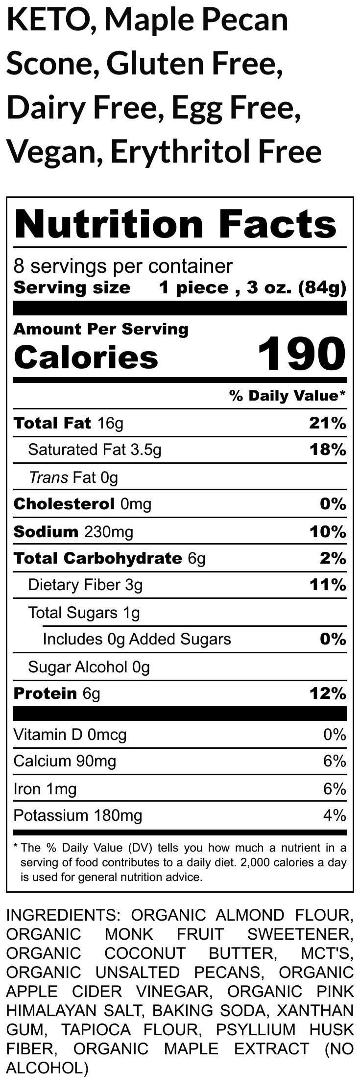 Sugar Free, Scones, Maple Pecan, Gluten Free, Egg Free, Dairy Free, Erythritol Free, Holiday Brunch, Low Calorie, Fall Dessert, Low Carb