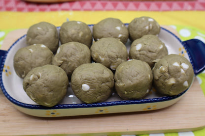Protein Power Dough Balls, Matcha White Chocolate Chip, Gluten Free, Dairy Free, Vegan, Nut Free, Low Carb, Low Calorie, Sugar Free, Fitness