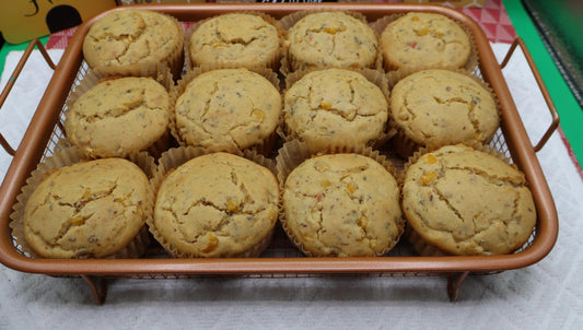 High Protein Corn Muffins, Mexican, Sugar Free, Dairy Free, Vegan, Egg Free, Nut Free, Cornbread, Jalapeno, Cinco De Mayo, Low Fat snacks