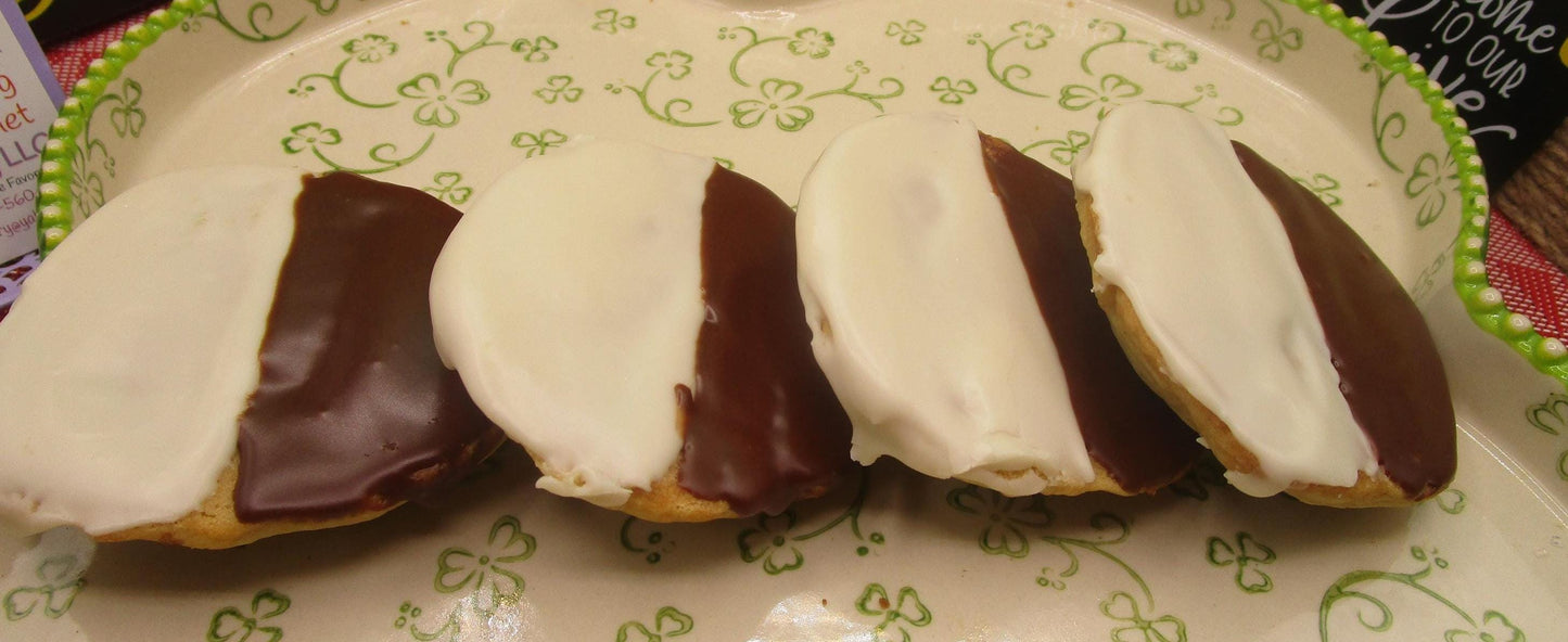 Gluten Free Black White Cookies, Dairy Free, Vegan, Nut Free, Birthday Gift, NY Style snacks, July 4th Celebration, School Safe, Graduation