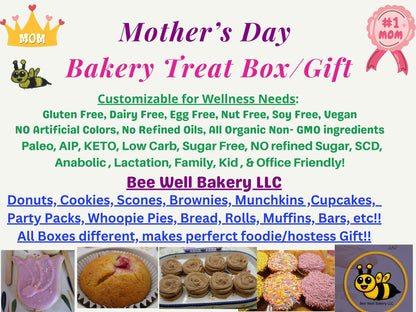 Bakery Box, Mother's Day, Gluten Free, Egg Free, Dairy Free, Vegan, Nut Free, New Mom, Keto, AIP Paleo, Sampler, Gift, Brownie, Scone, Treat