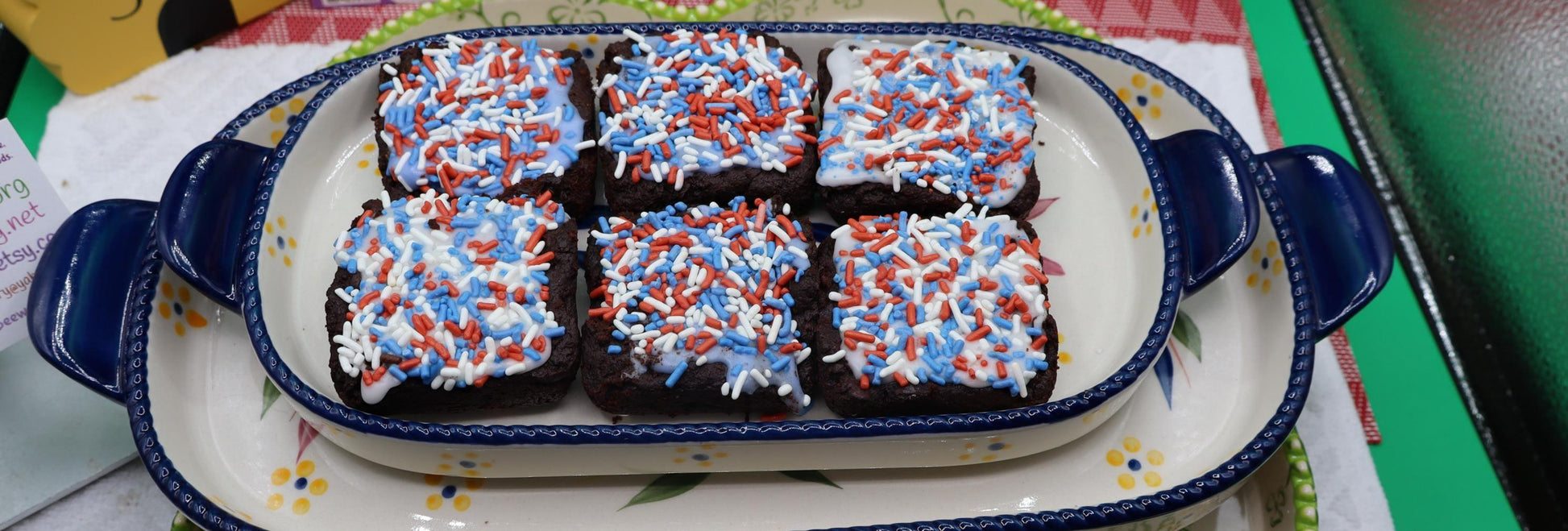 Gluten Free Brownies, Americana, Dairy Free, Vegan, Nut Free, Natural Sprinkles, Patriotic, Red White & Blue July 4th Desserts, School Safe