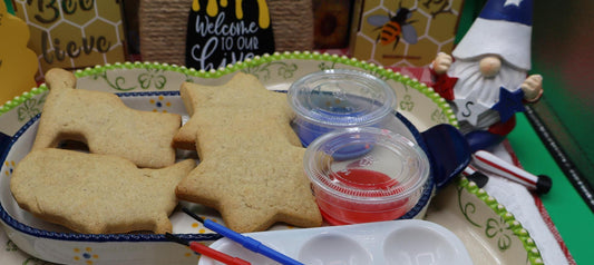 Gluten Free Cookie Decorating Kits, Memorial Day, July 4th, Dairy Free, Nut Free, Vegan, Sugar Free, Natural Color, USA Red White Blue treat