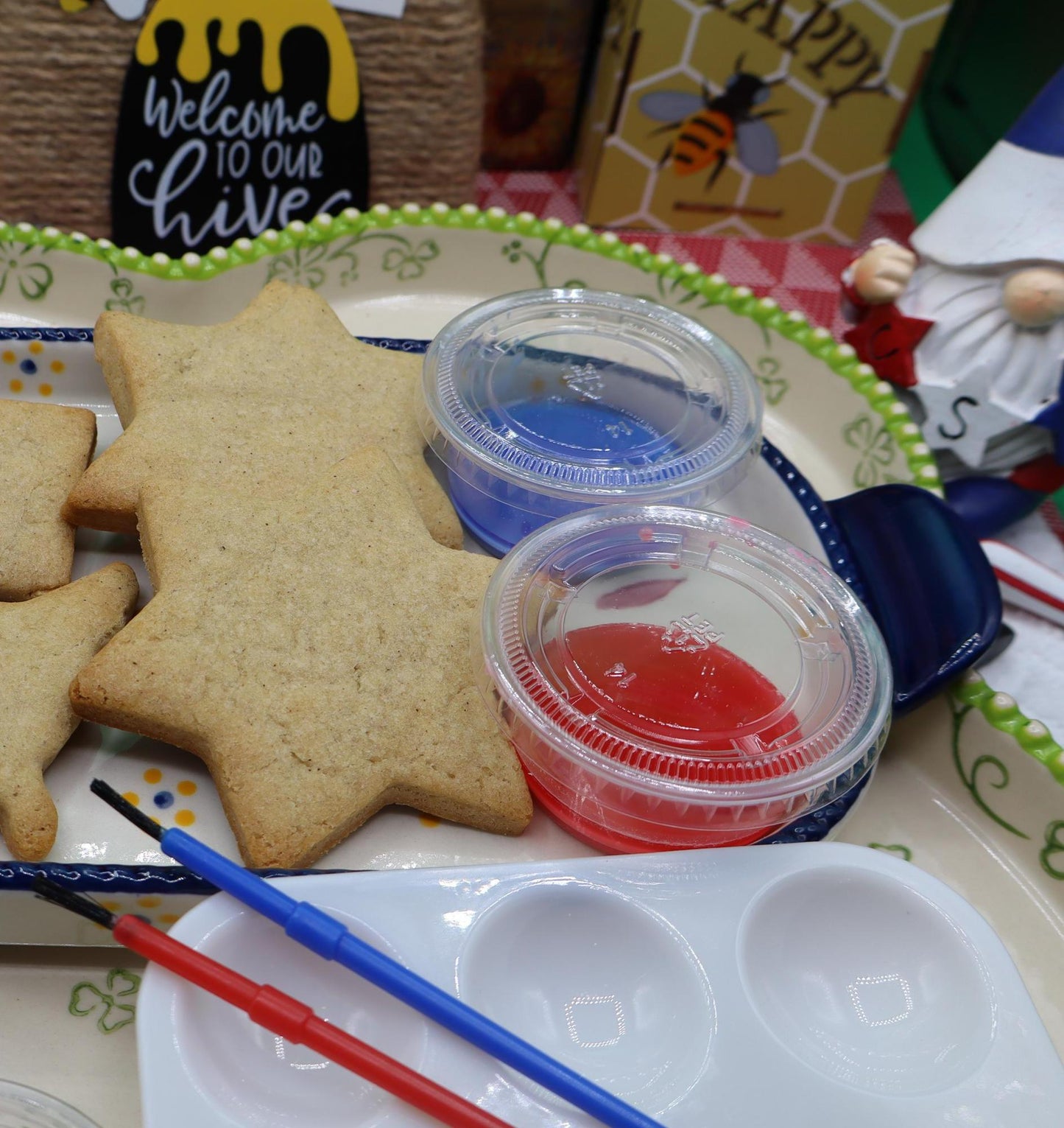 Gluten Free Cookie Decorating Kits, Memorial Day, July 4th, Dairy Free, Nut Free, Vegan, Sugar Free, Natural Color, USA Red White Blue treat