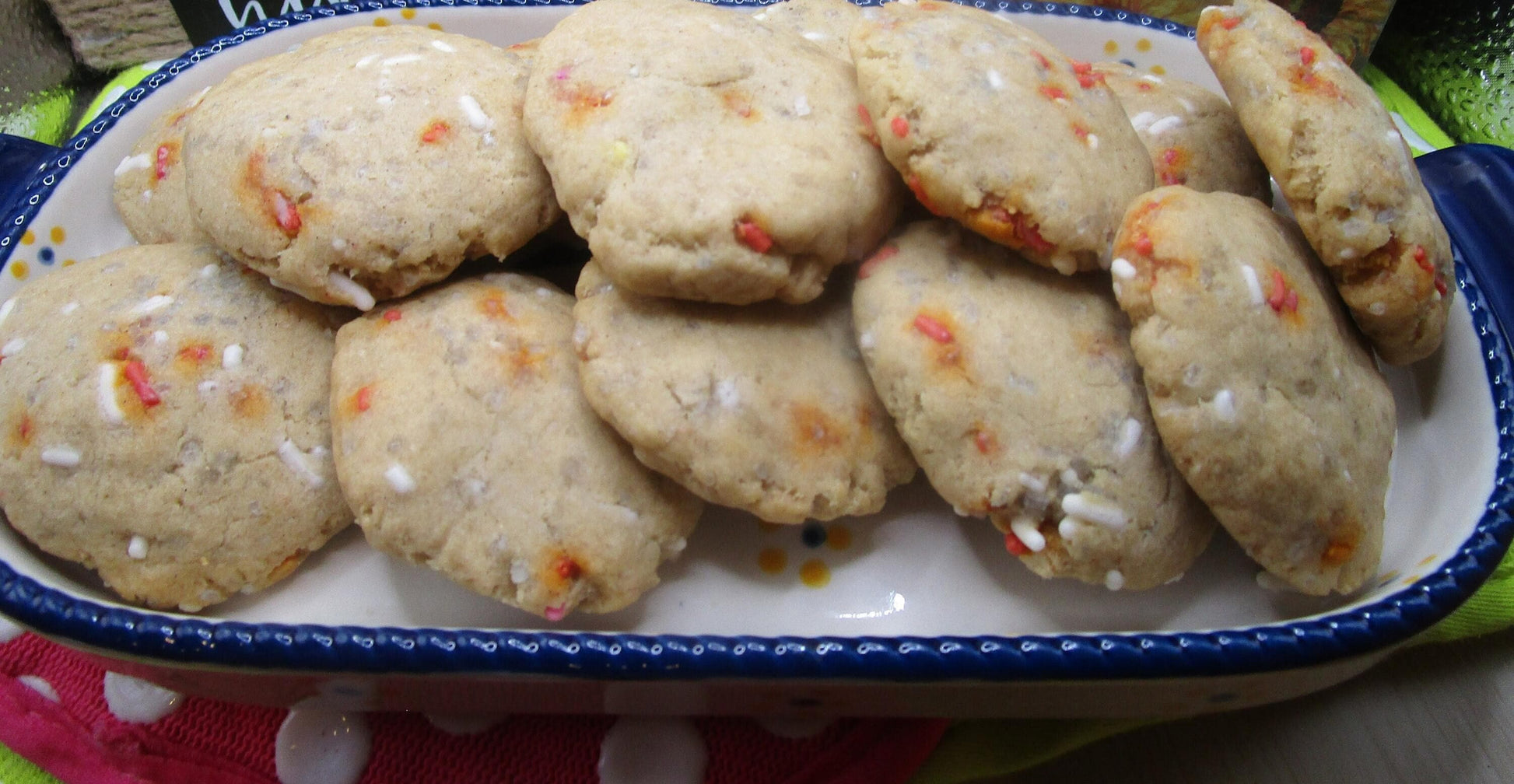 Gluten Free Sprinkled Sugar Cookies, Dairy Free, Egg Free, Nut Free, Oat Free, Vegan, Red White & Blue July 4th Celebration, Birthday Snacks