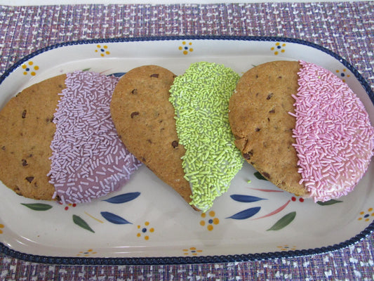 Gluten Free JUMBO Chocolate Chip Cookies, Dairy Free, Vegan, Nut & Peanut Free, Heart, Circle, Birthday Treats, Natural Sprinkles, July 4th