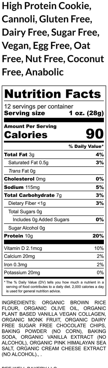 High Protein Cookies, Cannoli, Gluten Free, Sugar Free, Dairy Free, Egg Free, Coconut Free, Vegan Collagen, Fitness Gifts, low carb snacks