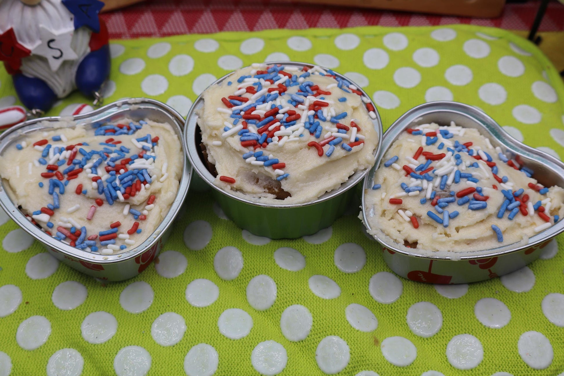 Gluten Free Cupcakes, Dairy Free, Egg Free, Vegan, Nut Free, Birthday, School Safe, Natural Sprinkles, Pool Party Snack, July 4th Dessert,