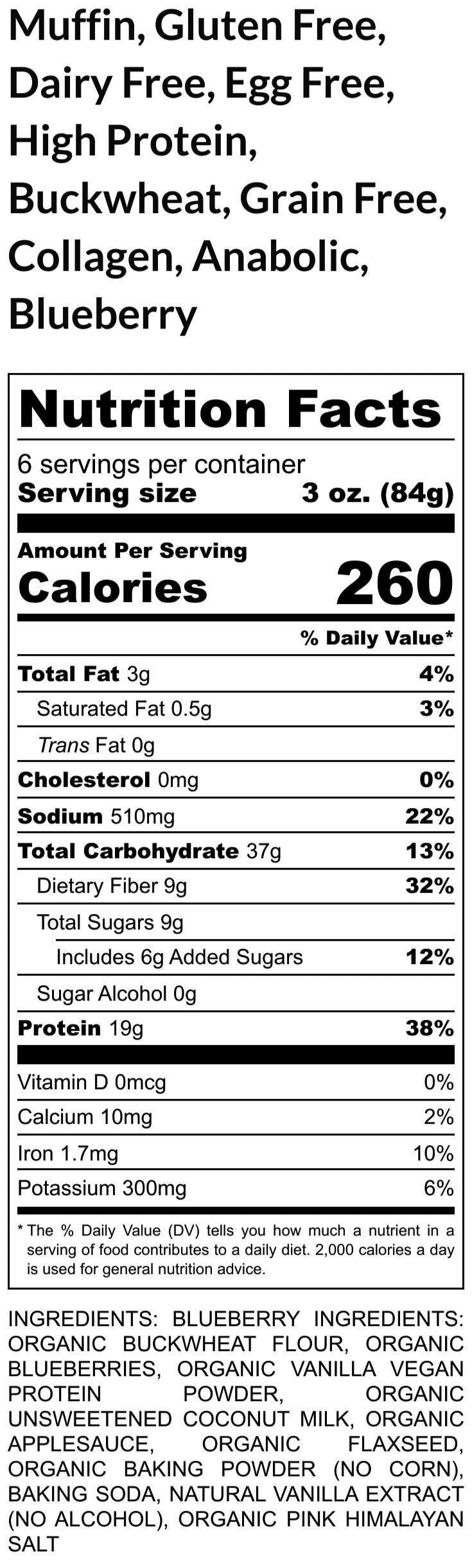 High Protein Muffin, Buckwheat, Gluten Free, Dairy Free, Egg Free, Grain Free, Vegan Collagen, Anabolic, No Sugar, Fitness Gift, High Fiber