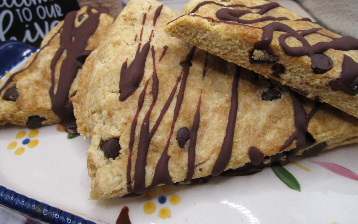 Keto Scones, Chocolate Chip, Gluten Free, Dairy Free, Vegan, Grain Free, Sugar Free, Wellness Gift, low carb, fitness snacks, Birthday treat