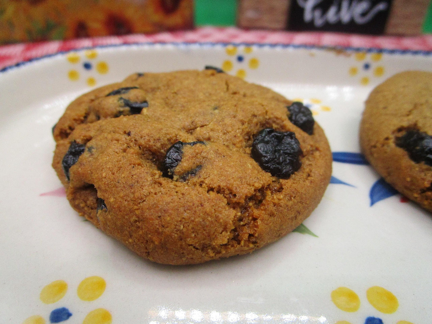 AIP Paleo Cookies, Blueberry Vanilla, Gluten Free, Grain Free, Dairy Free, Vegan, Nut Free, Tiger Nut, low sugar, Soft Baked Breakfast snack