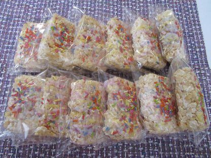 Gluten Free Vegan Rice Crispy Treat: Dairy Free Snack Bar, Soy Fee, Peanut Free, Natural Sprinkles, Birthday Treat, Easter, Saint Patrick's