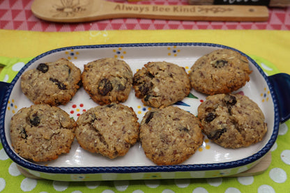Gluten Free Cinnamon Raisin Cookie, Dairy Free, Vegan, Nut Free, Allergy Friendly, School Safe Snack, Lunchbox treat, Iced Cookies, Non-GMO