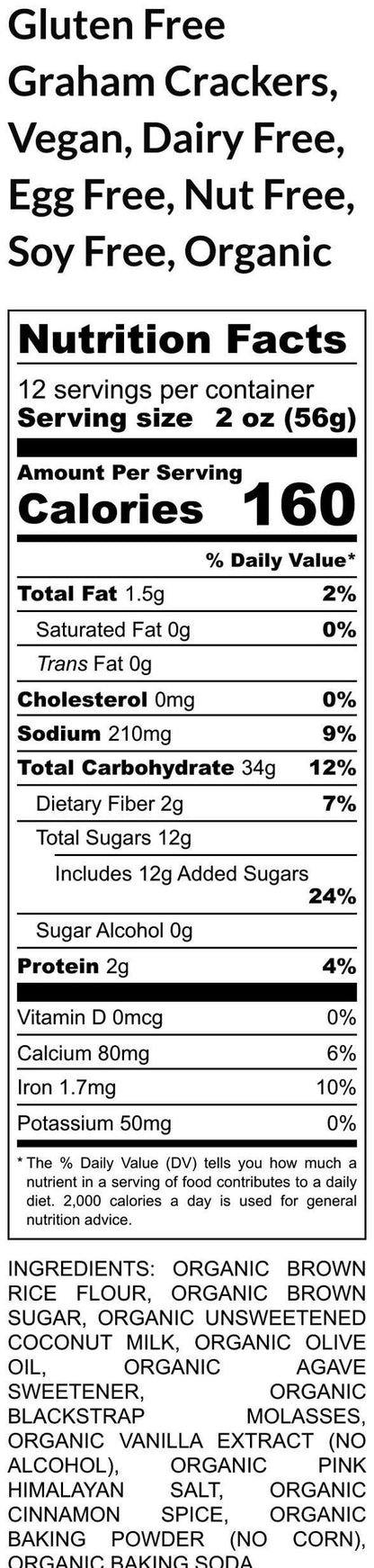 Gluten Free Graham Crackers, Vegan, Dairy Free, Egg Free, Nut Free, Organic, Healthy Snacks, Low Sugar, Cinnamon, Gingerbread,