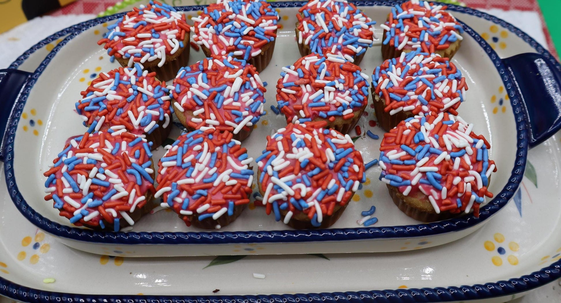 Dairy Free Mini Cupcakes, Gluten Free, Red White & Blue, Egg Free, School Safe snacks, 4th of July Party, Nut Free, Natural Colors, two bite