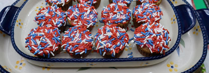 Dairy Free Mini Cupcakes, Gluten Free, Red White & Blue, Egg Free, School Safe snacks, 4th of July Party, Nut Free, Natural Colors, two bite