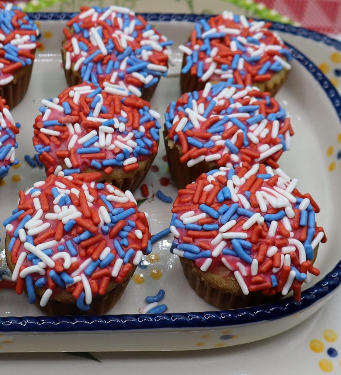 Dairy Free Mini Cupcakes, Gluten Free, Red White & Blue, Egg Free, School Safe snacks, 4th of July Party, Nut Free, Natural Colors, two bite