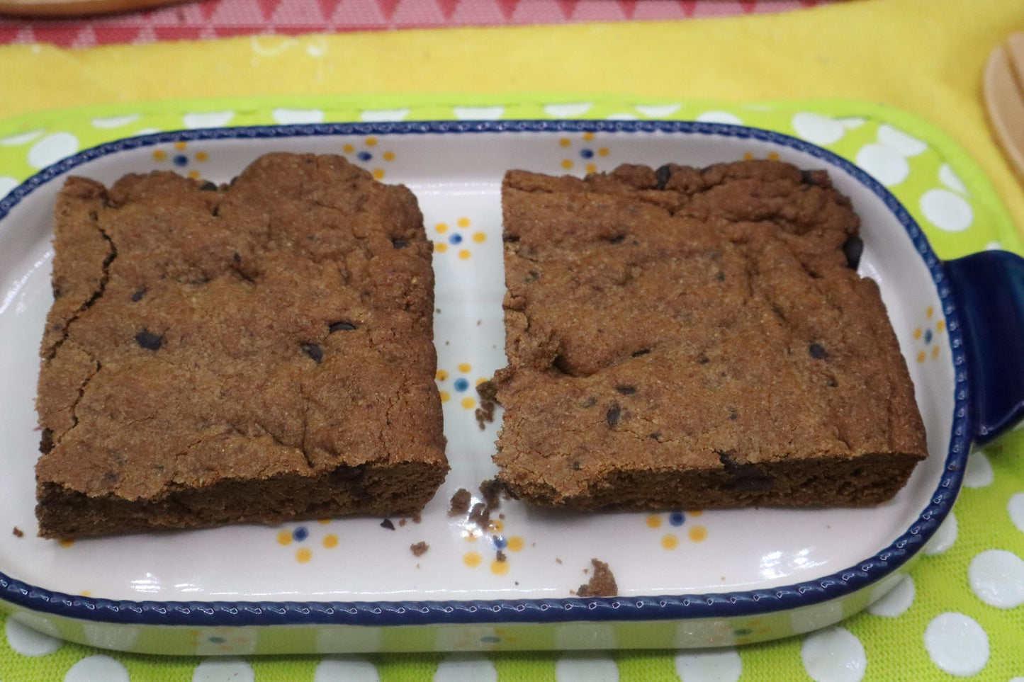 AIP Paleo Cookie Bars, Carob Chip, Grain Free, Gluten Free, Dairy Free, Egg Free, Vegan, Autoimmune Protocol, Tiger Nut Flour, Coconut Sugar