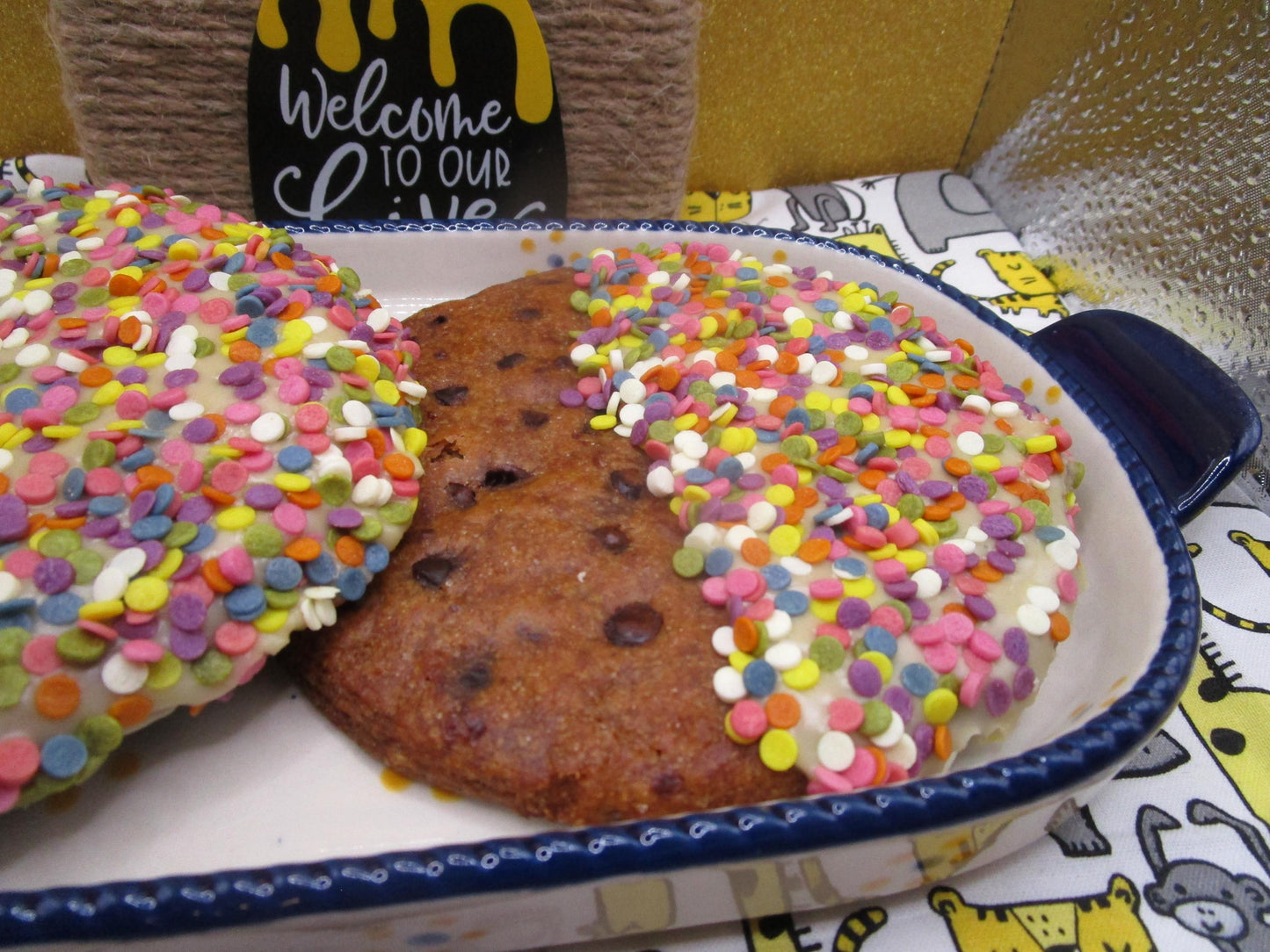 Gluten Free Chocolate Chip Cookie, Jumbo, Dairy Free, Vegan, Birthday Favor, school safe snacks, summer Party treats, natural sprinkles