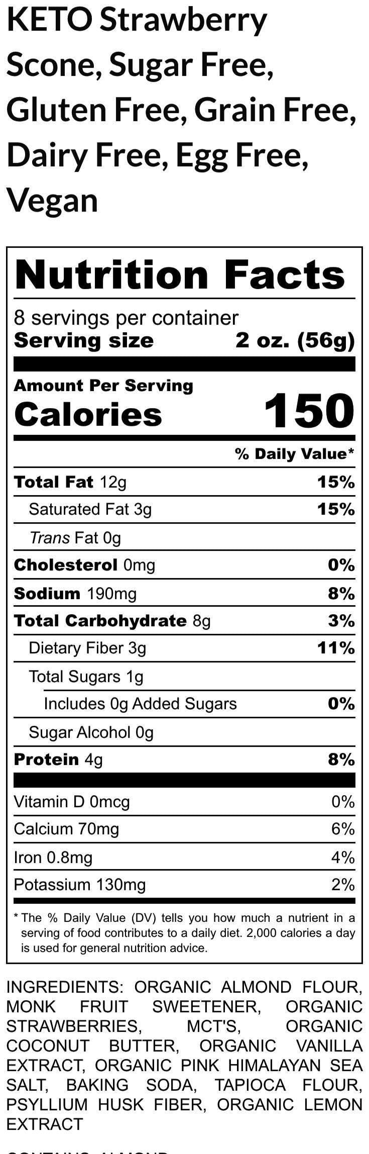KETO, Scone, Sugar Free, Gluten Free, Dairy Free, Vegan, Egg Free, Strawberry, Pastry, Low Net Carbs, Erythritol Free, Diet, Brunch, Pastry