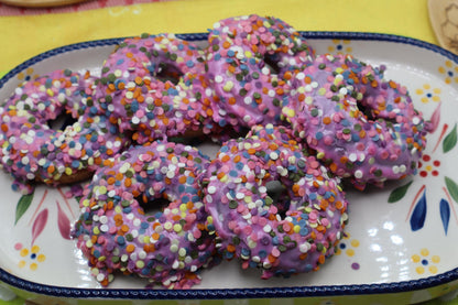 Gluten Free Donuts, Confetti Celeberation, Dairy Free, Vegan, Egg Free, Nut Free, School safe, Natural Sprinkles, Allergy Friendly Birthday