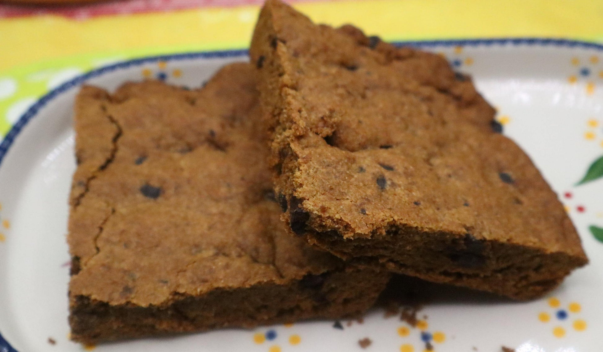 AIP Paleo Cookie Bars, Carob Chip, Grain Free, Gluten Free, Dairy Free, Egg Free, Vegan, Autoimmune Protocol, Tiger Nut Flour, Coconut Sugar