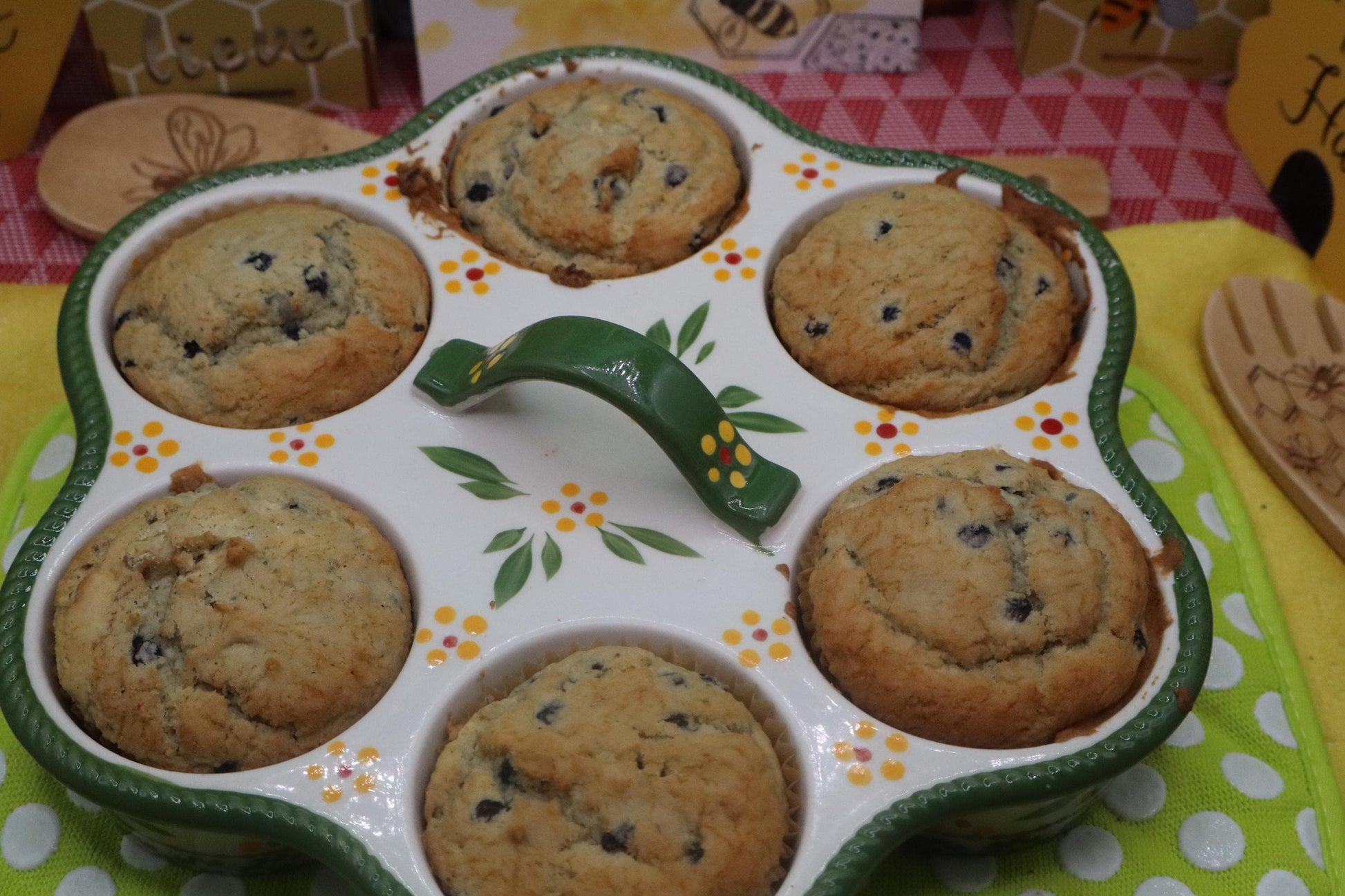 Gluten Free Lemon Blueberry Sour Dough Protein Muffins, Dairy Free, Vegan, Nut Free, Low Sugar, Low Fat, Wellness Gift, Mother's Day Brunch