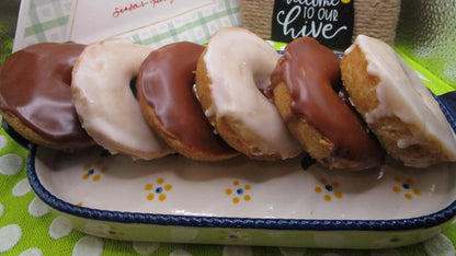 Vanilla Glazed Donuts, Gluten Free, Egg Free, Dairy Free, Chocolate, Vegan, Nut Free, School Safe, Birthday Party, Allergy friendly bakery