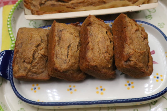 AIP Paleo Banana Bread, Tiger Nut, Grain Free, Gluten Free, Egg Free, Dairy Free, Vegan, Autoimmune Protocol, low sugar Breakfast