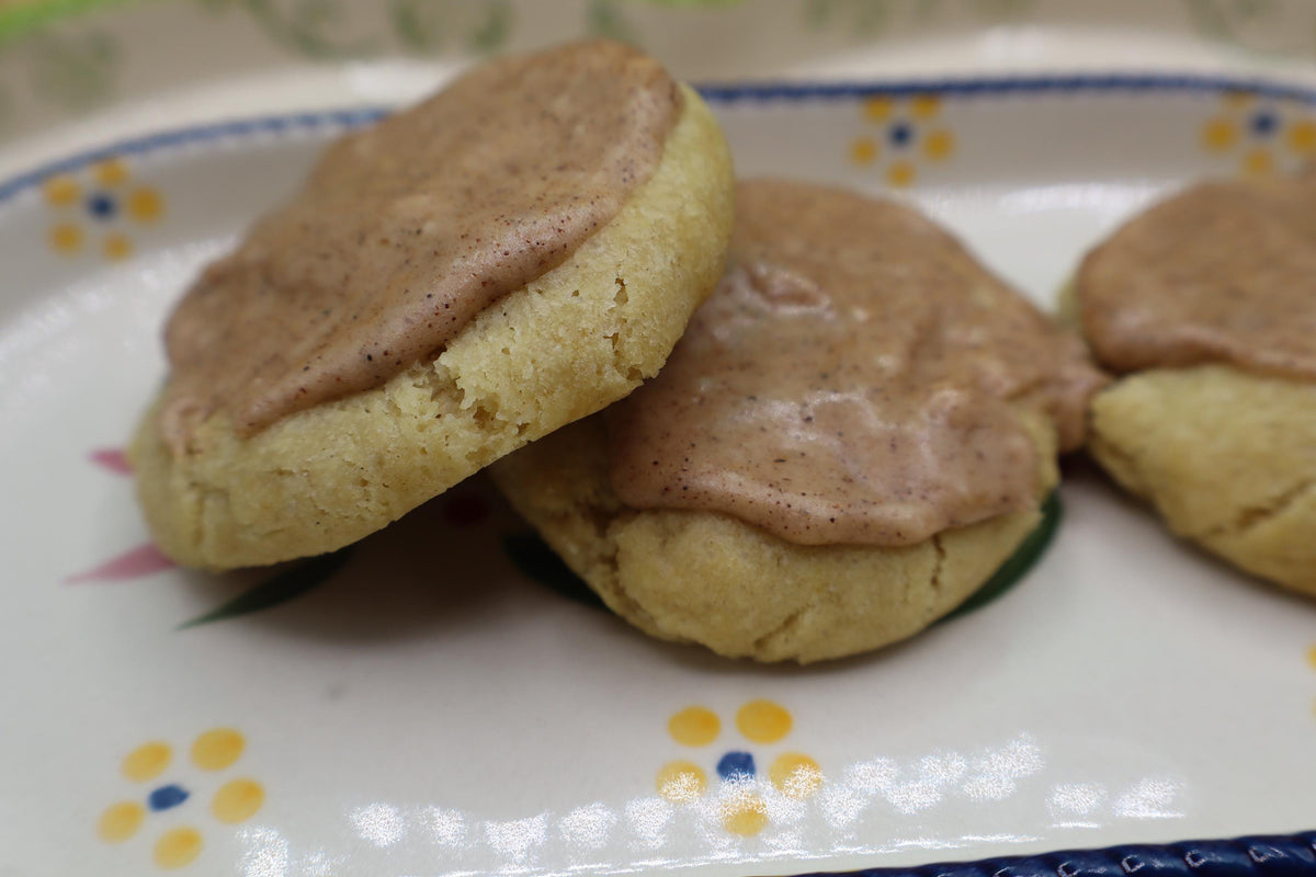 Gluten Free Pumpkin Spice Iced Butter Sugar Cookies, Dairy Free, Vegan, Peanut Free, Allergy friendly, Fall Snacks, Holiday Gift, Halloween