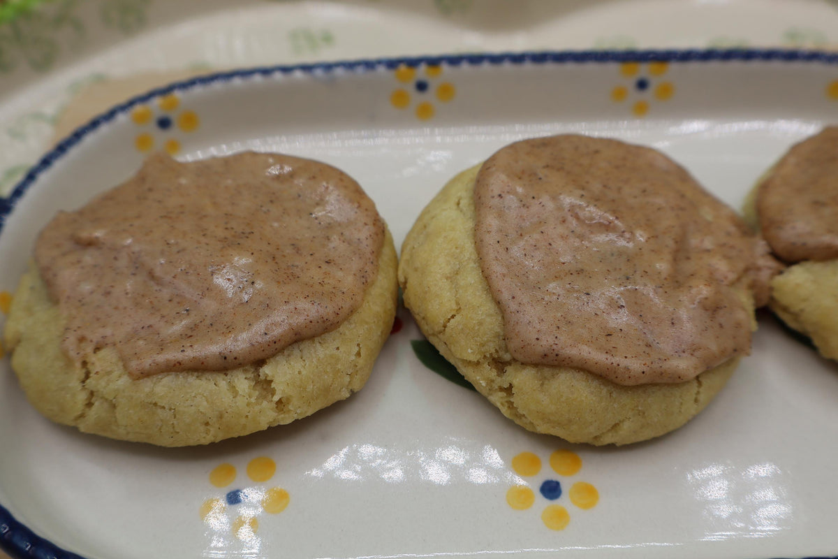 Gluten Free Pumpkin Spice Iced Butter Sugar Cookies, Dairy Free, Vegan, Peanut Free, Allergy friendly, Fall Snacks, Holiday Gift, Halloween