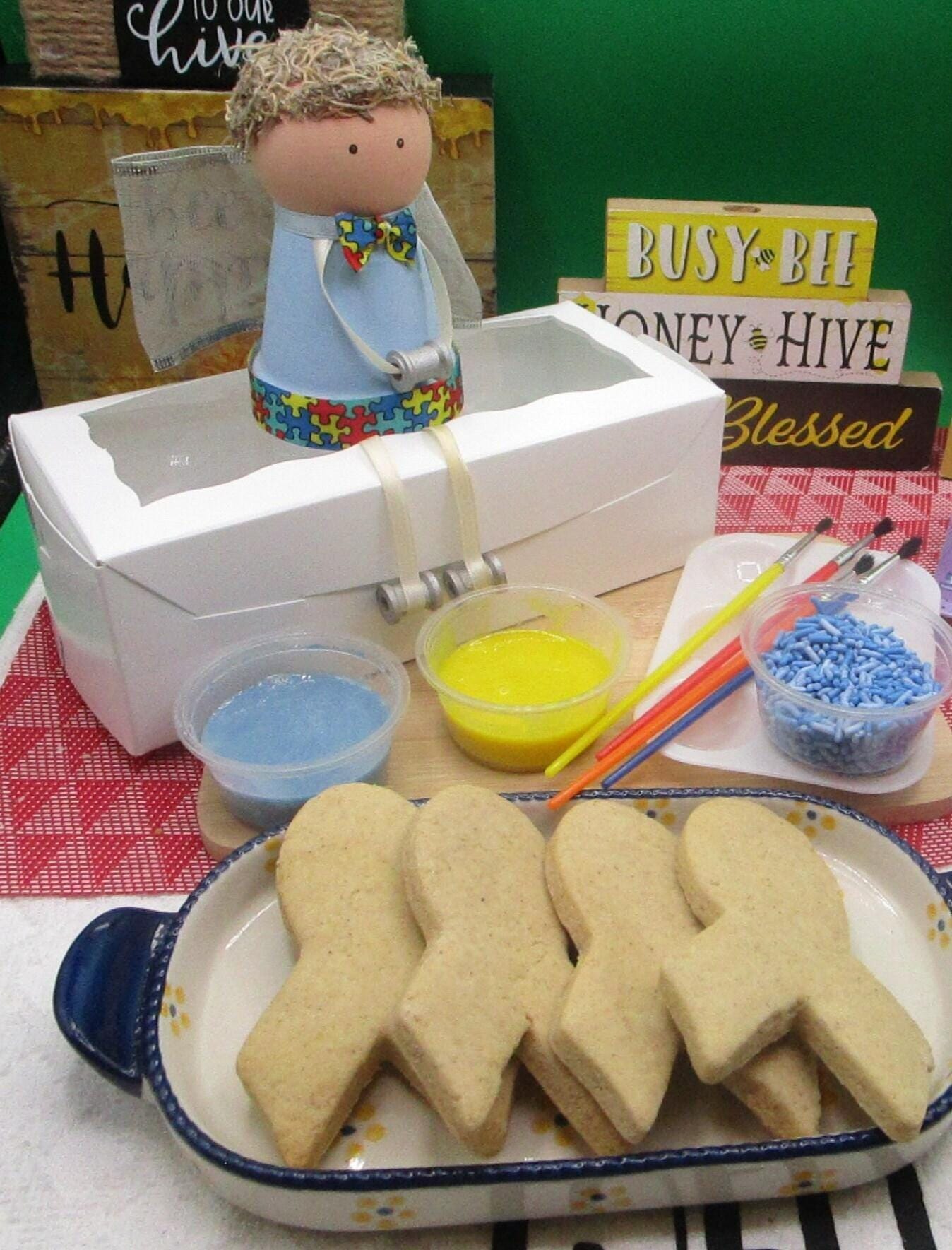 Autism Cookie Kits, Gluten Free, Dairy Free, Vegan, Nut Free, School Fundraiser, Blue Ribbon, Sugar free, Natural Colors, Fun Party Crafts