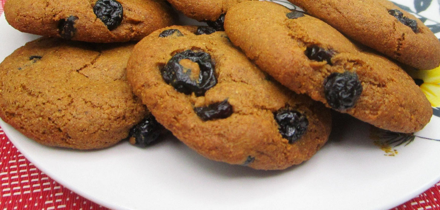 AIP Paleo Cookies, Blueberry Vanilla, Gluten Free, Grain Free, Dairy Free, Vegan, Nut Free, Tiger Nut, low sugar, Soft Baked Breakfast snack