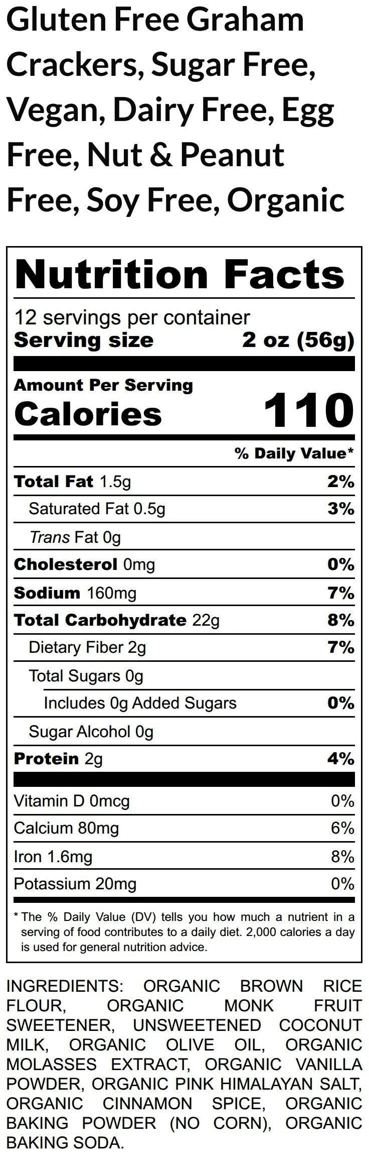 Gluten Free Graham Crackers, Sugar Free, Dairy Free, Vegan, Egg Free, Nut Free, School Safe, Cinnamon, Gingerbread, Low Calorie Smores snack
