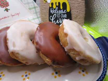 Vanilla Glazed Donuts, Gluten Free, Egg Free, Dairy Free, Chocolate, Vegan, Nut Free, School Safe, Birthday Party, Allergy friendly bakery