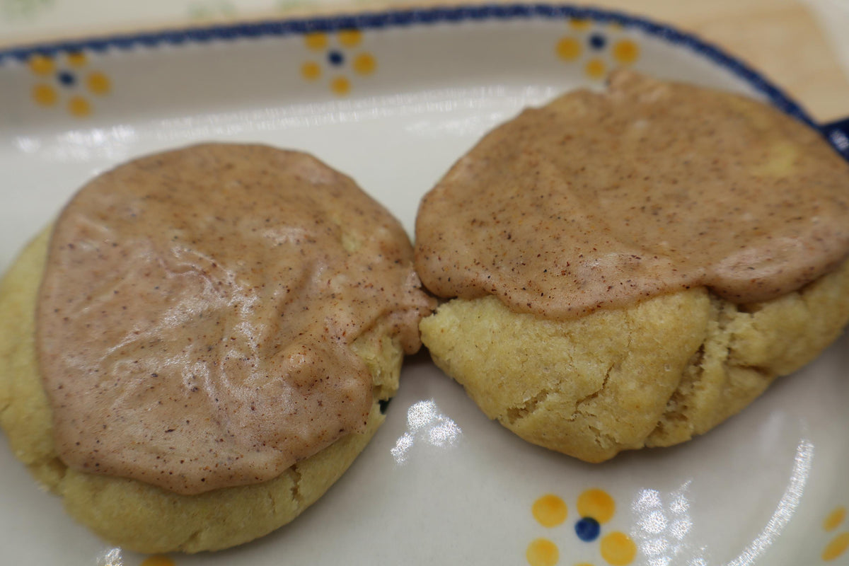 Gluten Free Pumpkin Spice Iced Butter Sugar Cookies, Dairy Free, Vegan, Peanut Free, Allergy friendly, Fall Snacks, Holiday Gift, Halloween