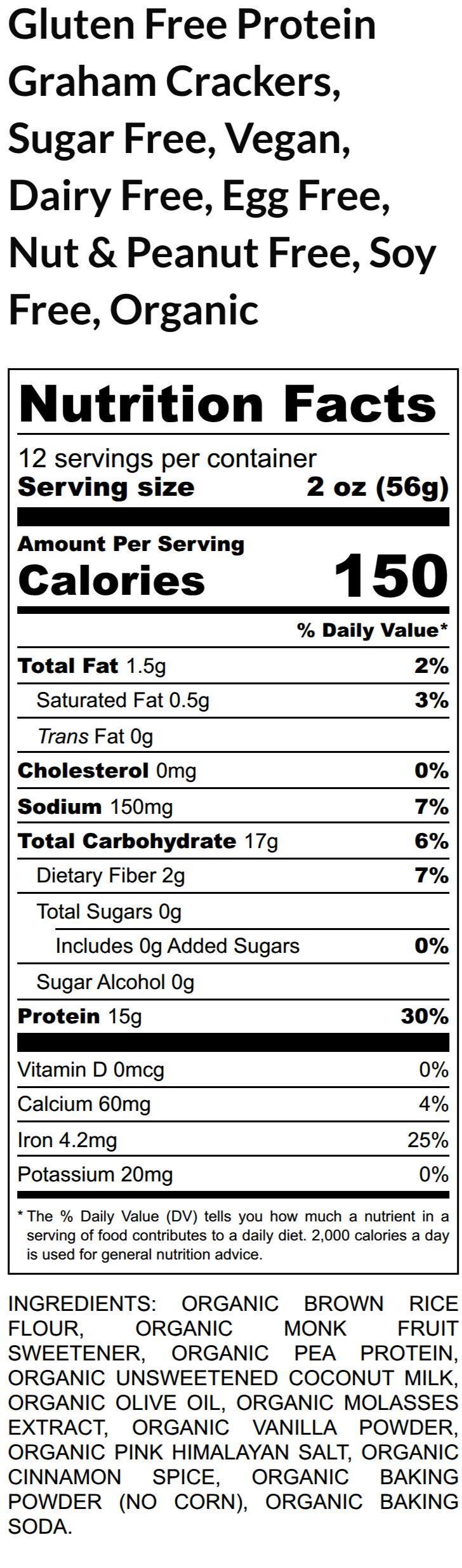 Gluten Free Protein Graham Crackers, Sugar Free, Dairy Free, Egg Free, Vegan, Nut Free, Fitness Snacks, Cinnamon, Gingerbread, Holiday Gifts