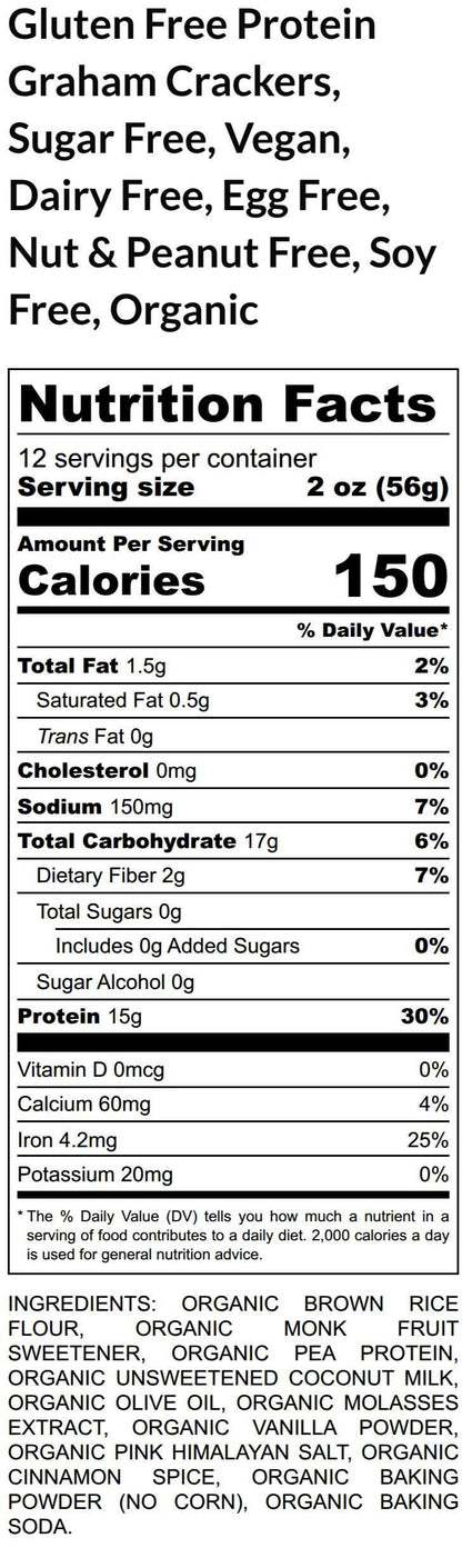 Gluten Free Protein Graham Crackers, Sugar Free, Dairy Free, Egg Free, Vegan, Nut Free, Fitness Snacks, Cinnamon, Gingerbread, Holiday Gifts