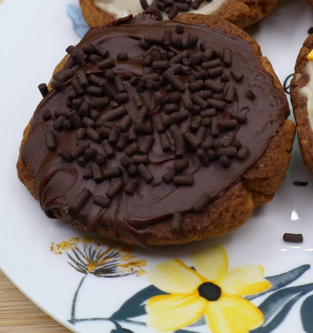 High Protein Sprinkled Cookies, Iced, Sugar Free, Vegan, Gluten Free, Dairy Free, Nut Free, Allergy Friendly, Fitness Gifts, Low Carb snack