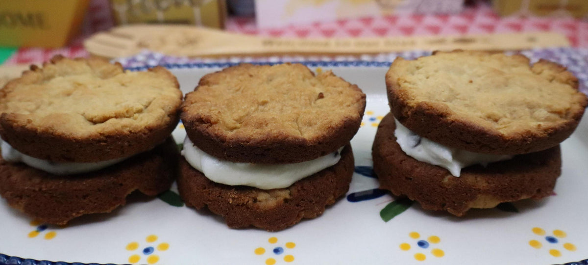High Protein Cookie Sandwich, Fall Flavors, Gluten Free, Sugar Free, Dairy Free, Egg Free, Pumpkin Spice, Apple Spice, Gingerbread, Fitness