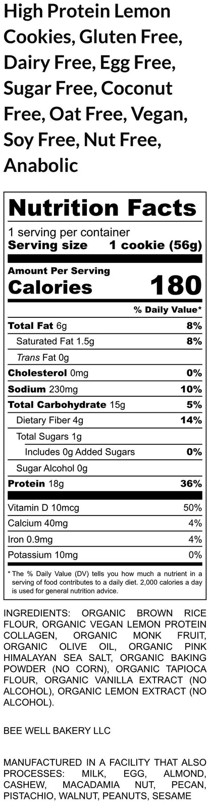 Gluten Free Protein Cookies, Lemon, Dairy Free, Sugar Free, Egg Free, Nut Free, Vegan, Coconut Free, Oat Free, Fitness Snacks, Clean Eating