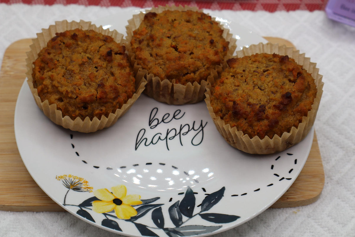 Gluten Free, High Protein Carrot Cake Cupcake/Loaf, Sugar Free, Grain Free, Dairy Free, Birthday Dessert, Pecan, Thanksgiving, Fitness snack