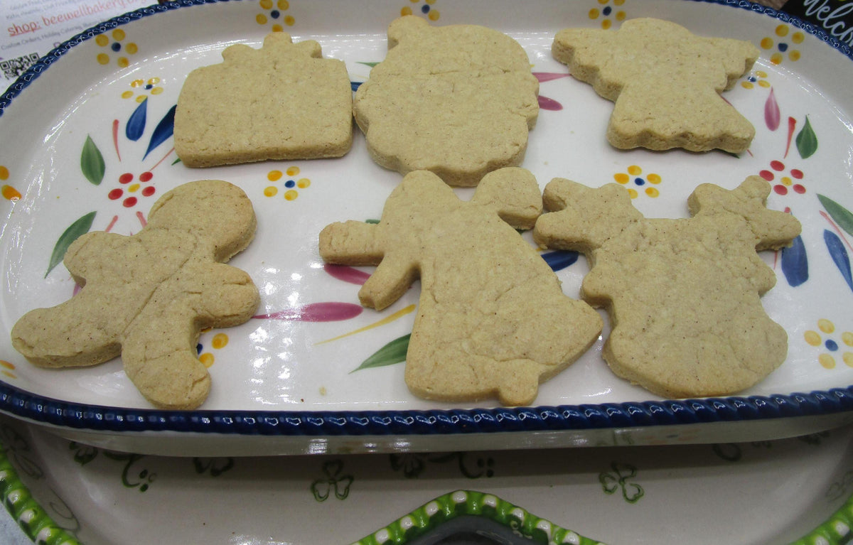 Gluten Free holiday Sugar Cookies, Unfrosted, Dairy Free, Egg Free, Vegan, Nut Free, Oat free, Sugar Free treats, School Safe Class Snacks