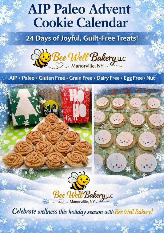 AIP Paleo Cookie Advent Calendar, Grain Free, Gluten Free, Dairy Free, Vegan, Christmas Countdown, Paleo Holiday snacks, Sweet wellness Gift