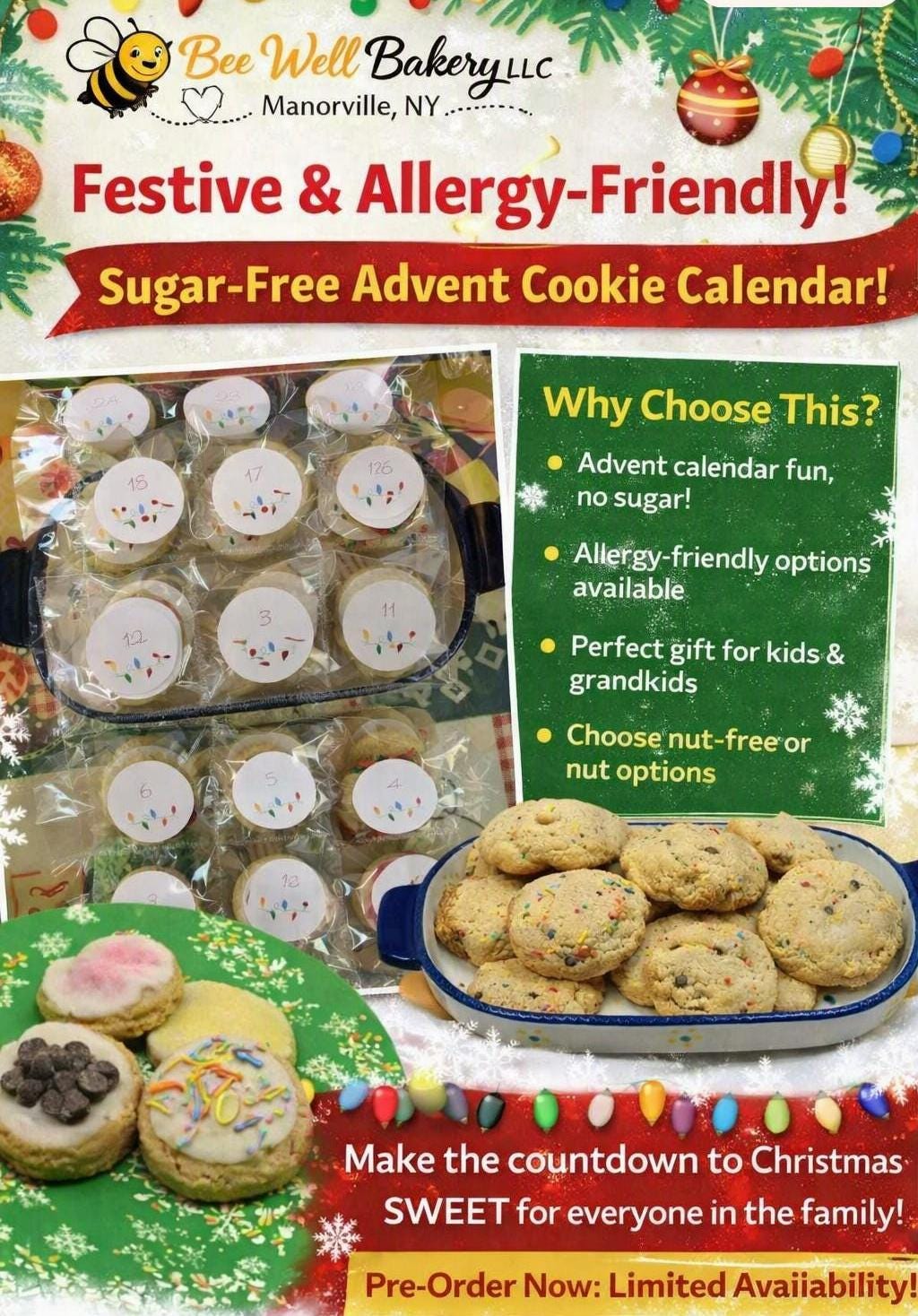 Sugar Free, Advent Calendar, Gluten Free, Dairy Free, Nut Free, Vegan, Egg Free, Christmas Countdown, Holiday Tradition, Cookies, Gift