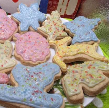 Gluten Free Sugar Cookies, Christmas, Egg Free, Dairy Free, Vegan, Nut Free, School Safe, Santa, Snowman, Reindeer, Sleigh, classroom party