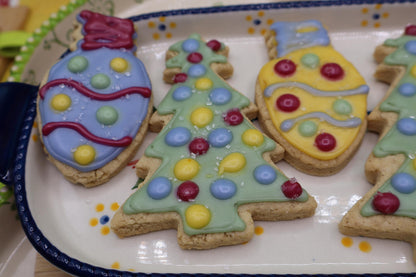 Sugar Cookies, Christmas, Gluten Free, Dairy Free, Egg Free, Nut Free, Plant Based Colors, Christmas Tree,, Holiday Party, Cookie Exchange
